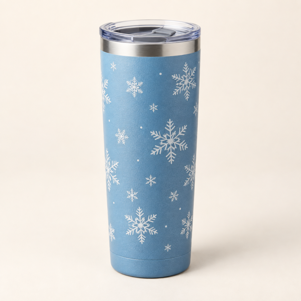Winter Blue Snowflake Tumbler