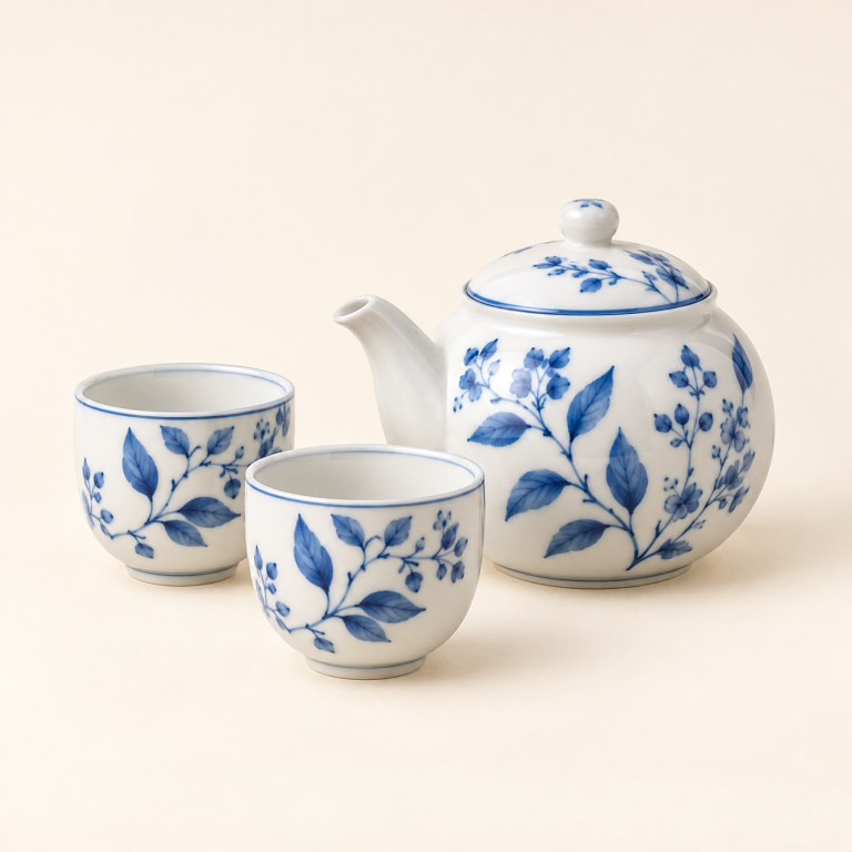 Blue and White Tea Set