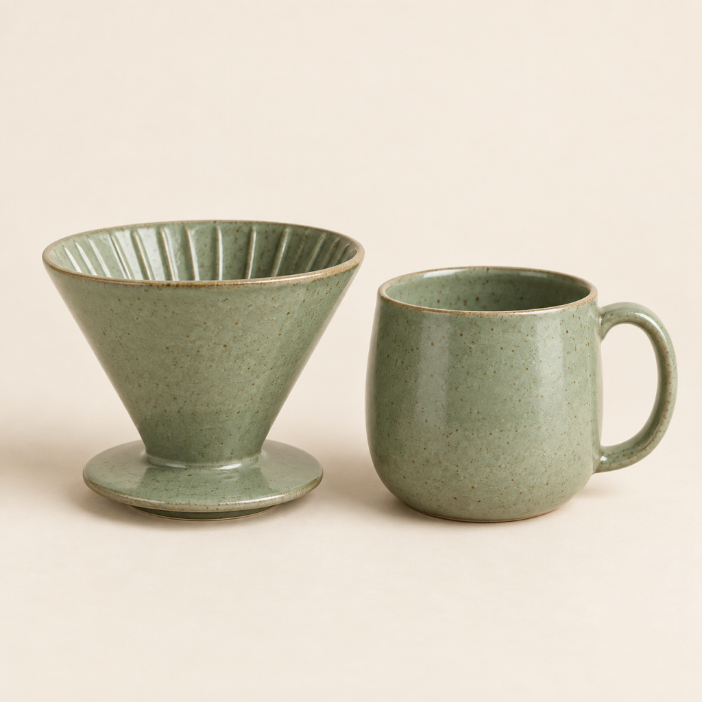 Ceramic Pour Over Dripper and Mug