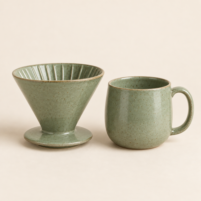 Ceramic Pour Over Dripper and Mug