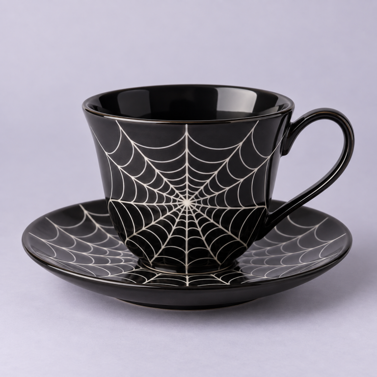 Spiderweb Teacup and Saucer