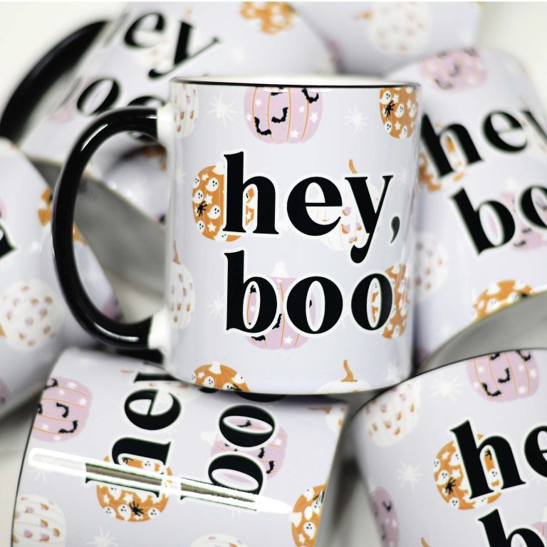 Hey Boo, Halloween Mug – Funny Coffee Mug