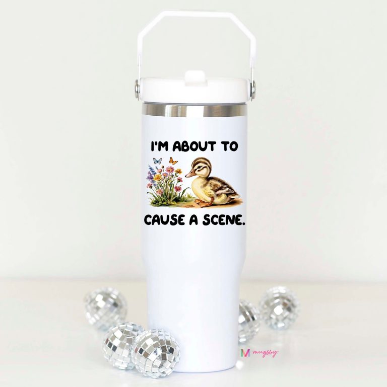 Cause a Scene Flip Straw Cup – Funny Tumbler for Drama Queens