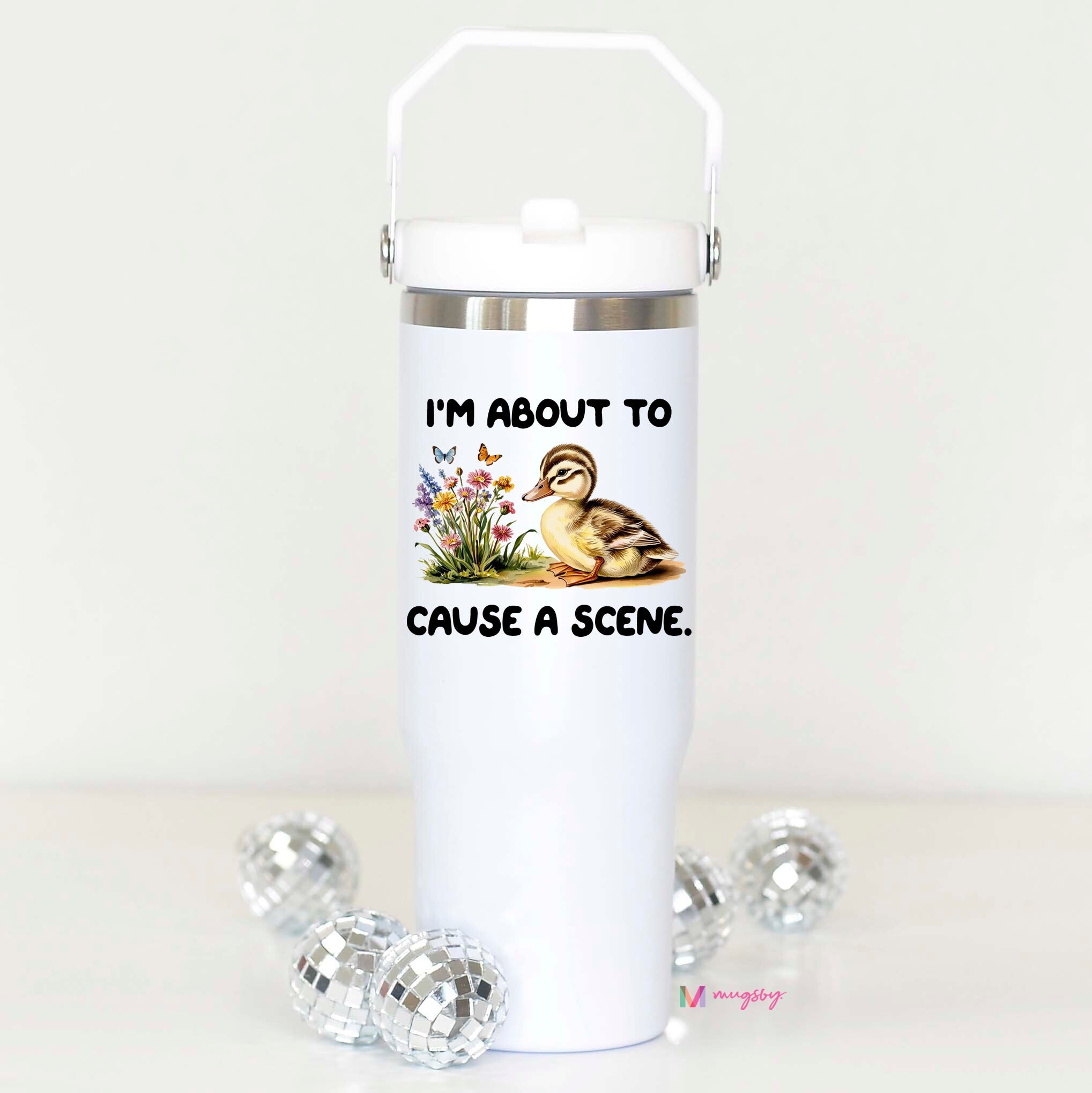 Cause a Scene Flip Straw Cup – Funny Tumbler for Drama Queens