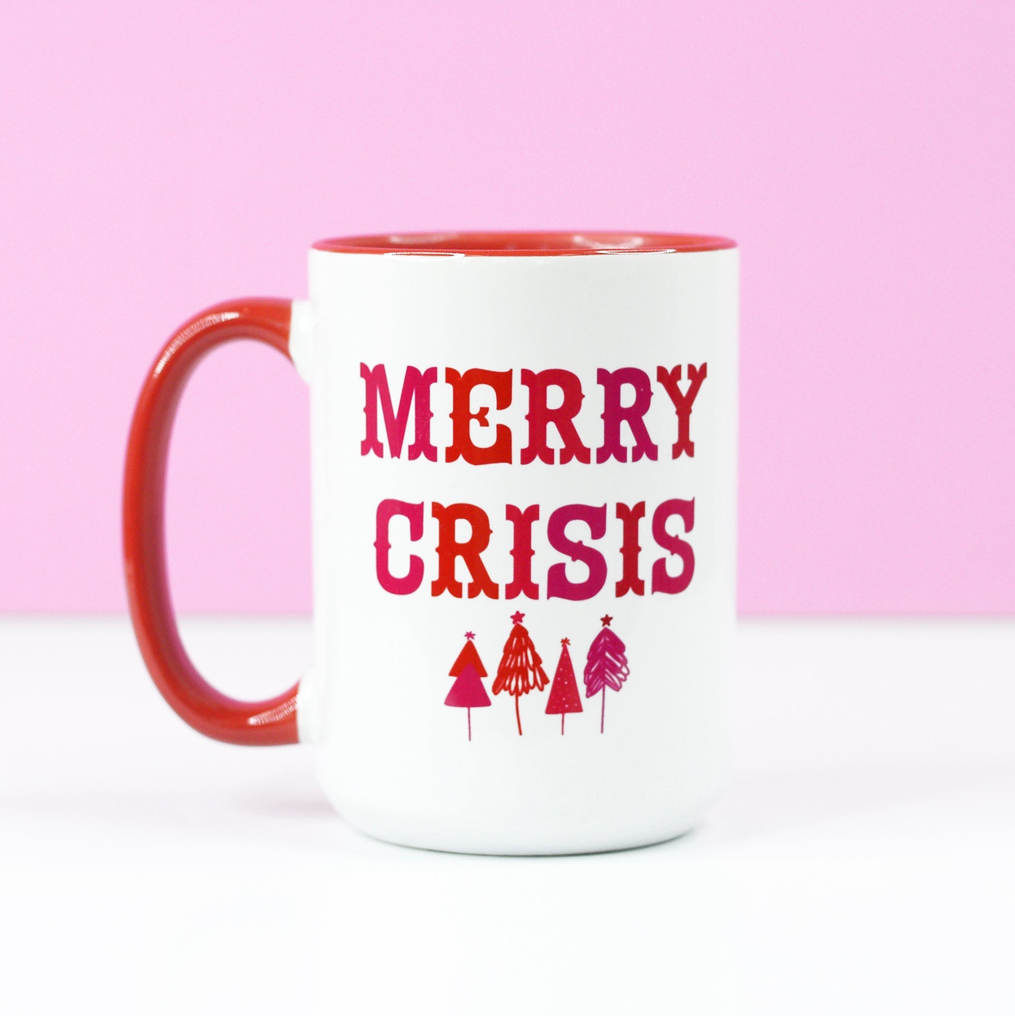 Merry Crisis RED Christmas Mug – Funny Coffee Mug