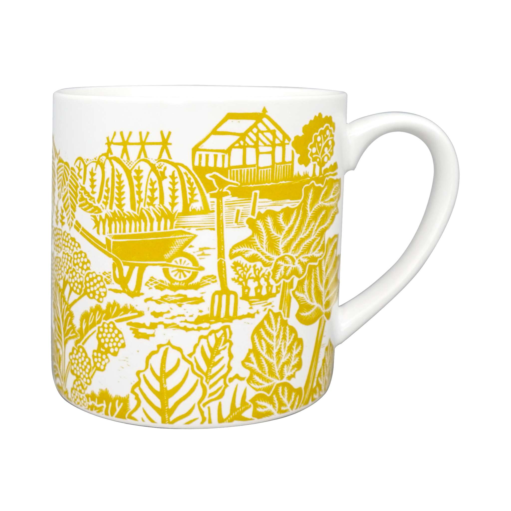 Kate Heiss Mustard Allotment Ceramic Mug - 310ml