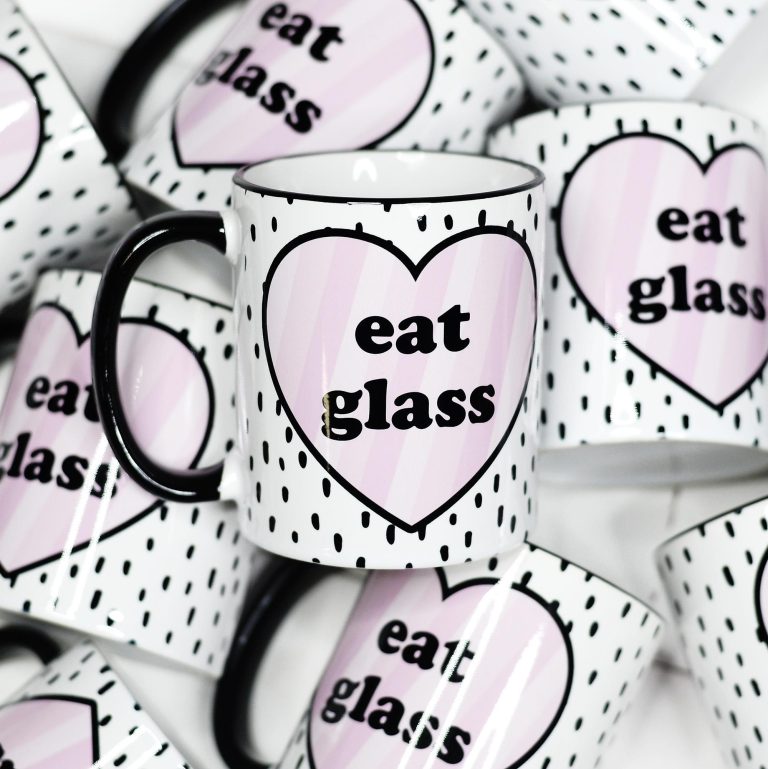 Eat Glass Ceramic Mug – Funny Coffee Mug