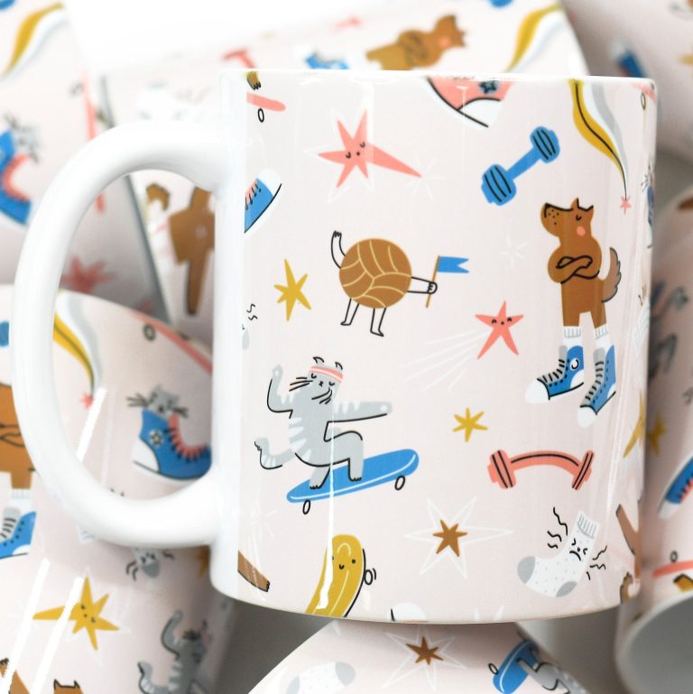 Workout Pets Mug – Funny Gym Humor Full Wrap Coffee Cup