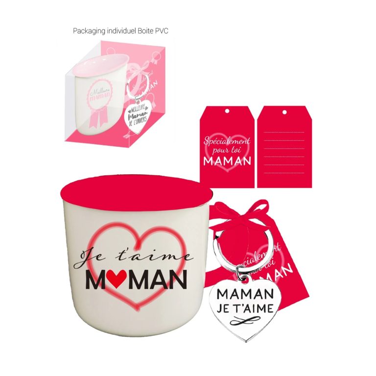 Mug Je t'Aime Maman Porte-Clés - Petits Messages