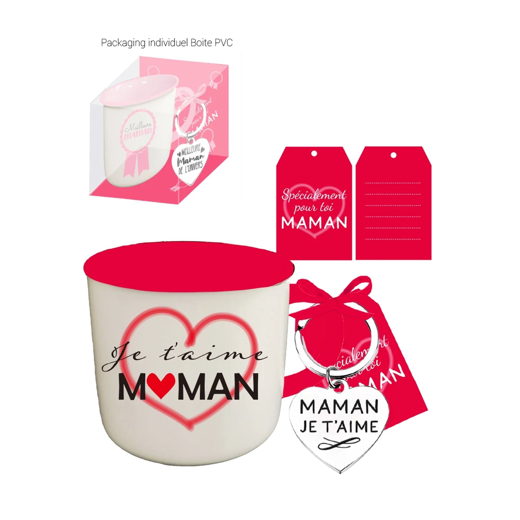 Mug Je t'Aime Maman Porte-Clés - Petits Messages