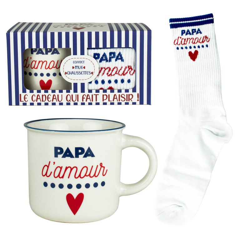 Mug avec Chaussette Papa d'Amour - Petits Messages