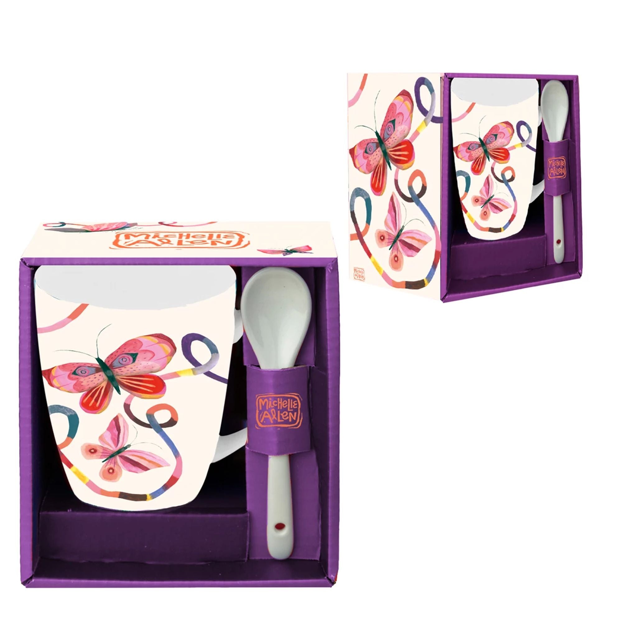 Mug avec cuillère Butterfly - Allen Designs