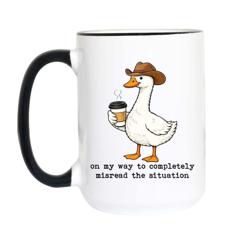 Funny Goose Coffee Mug Cute Cowboy Animal Mug Sarcastic Humor Gift