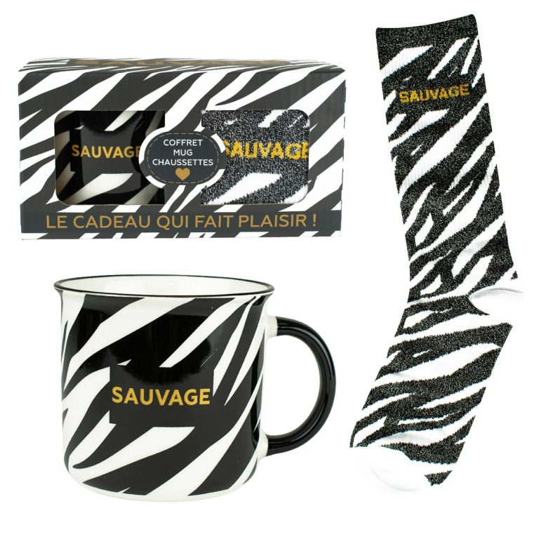 Set mug avec chaussette Sauvage - Petits Messages