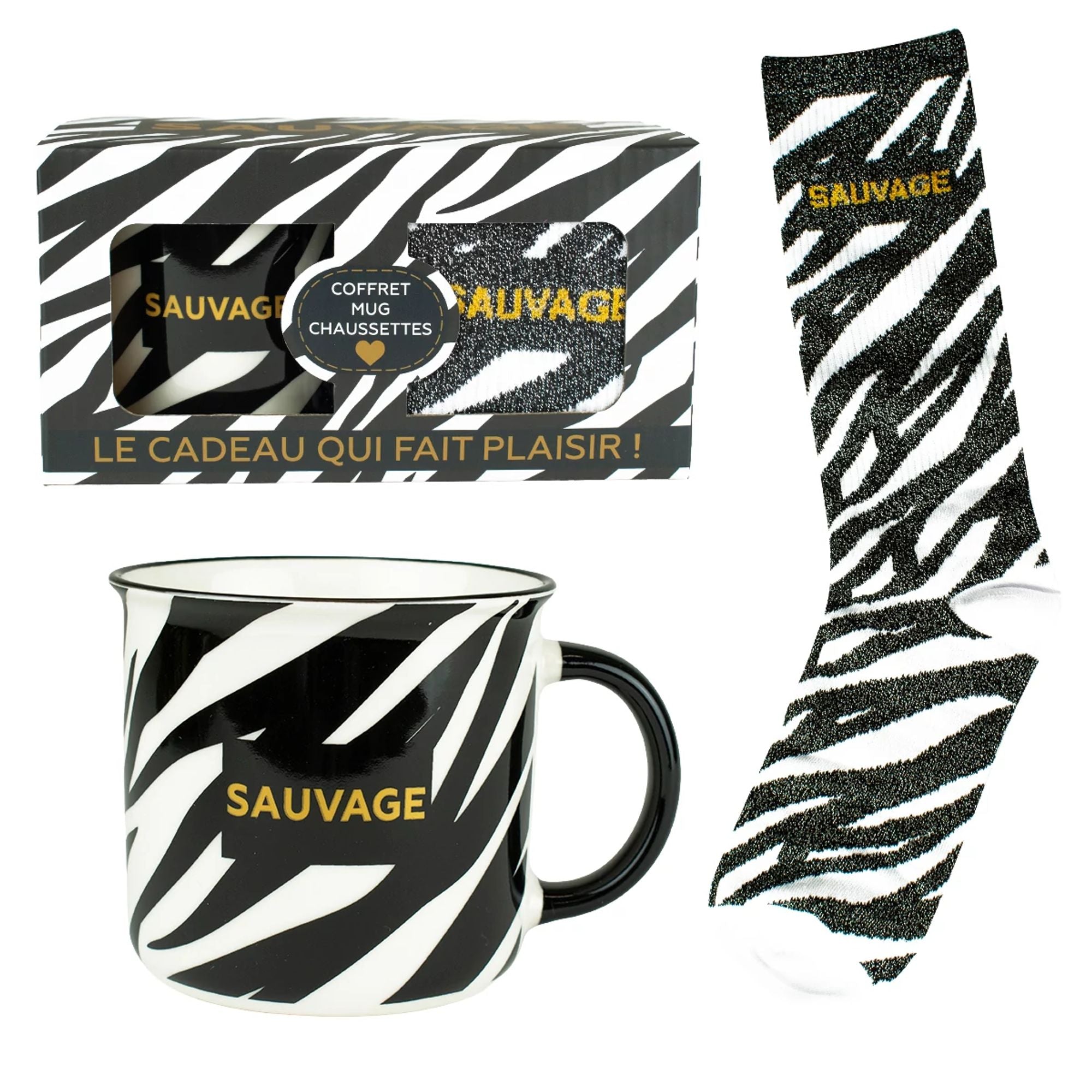Set mug avec chaussette Sauvage - Petits Messages