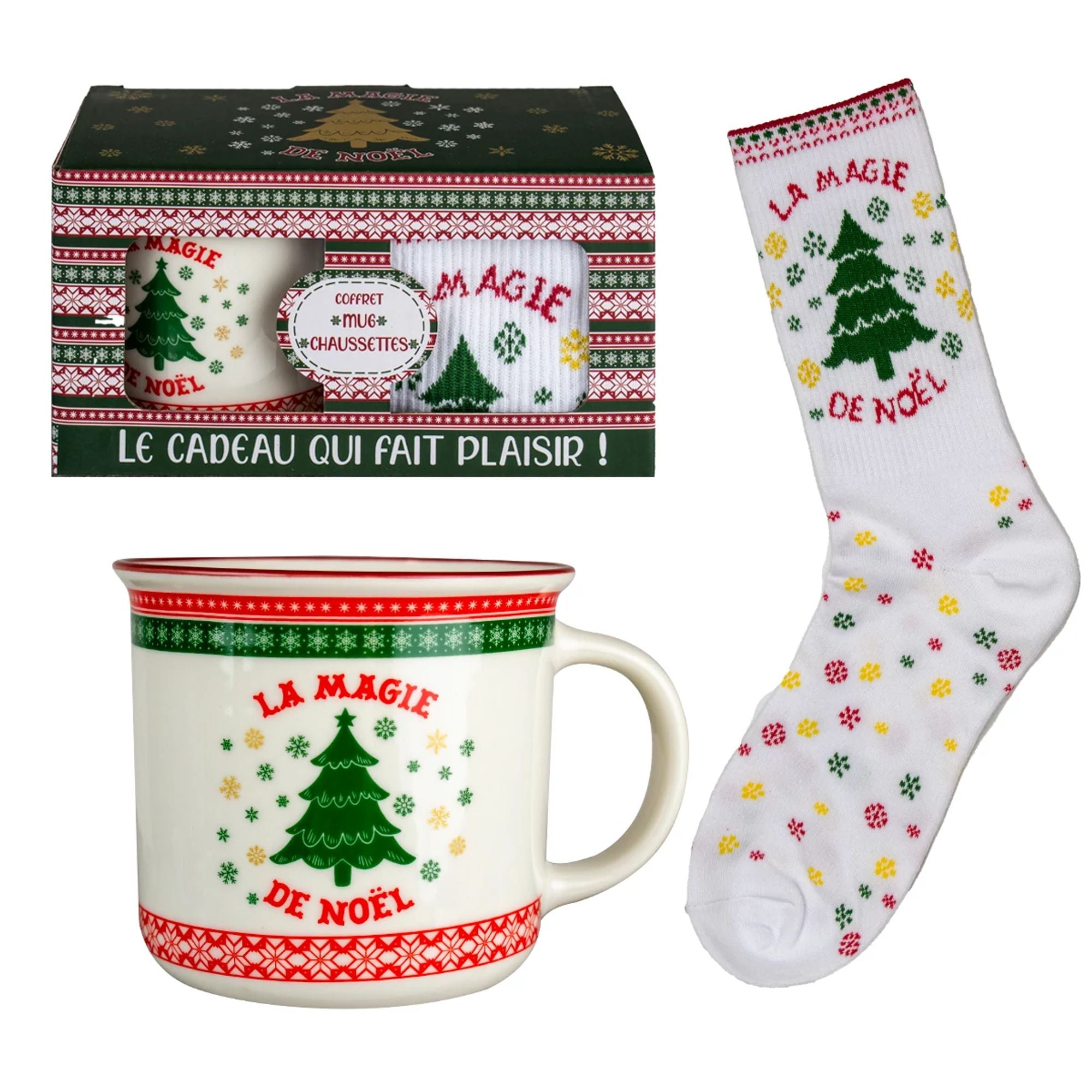 Mug avec Chaussette Magie Noël - Petits Messages