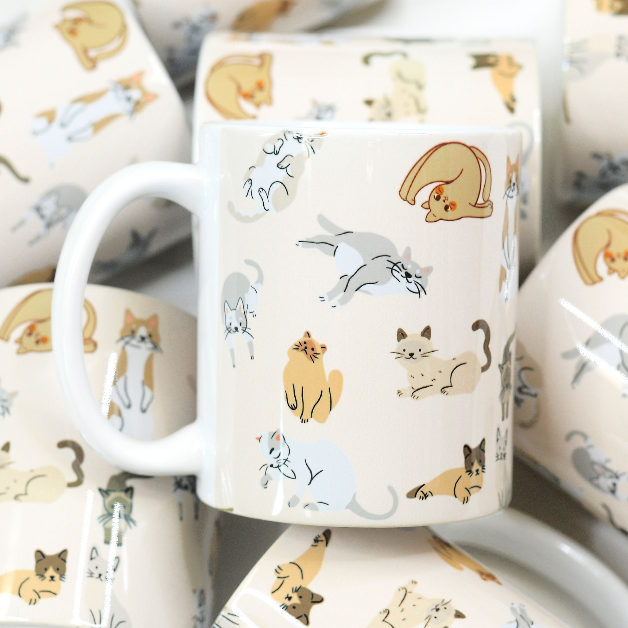Lazy Cats Mug – Funny Full Wrap Cat Coffee Cup