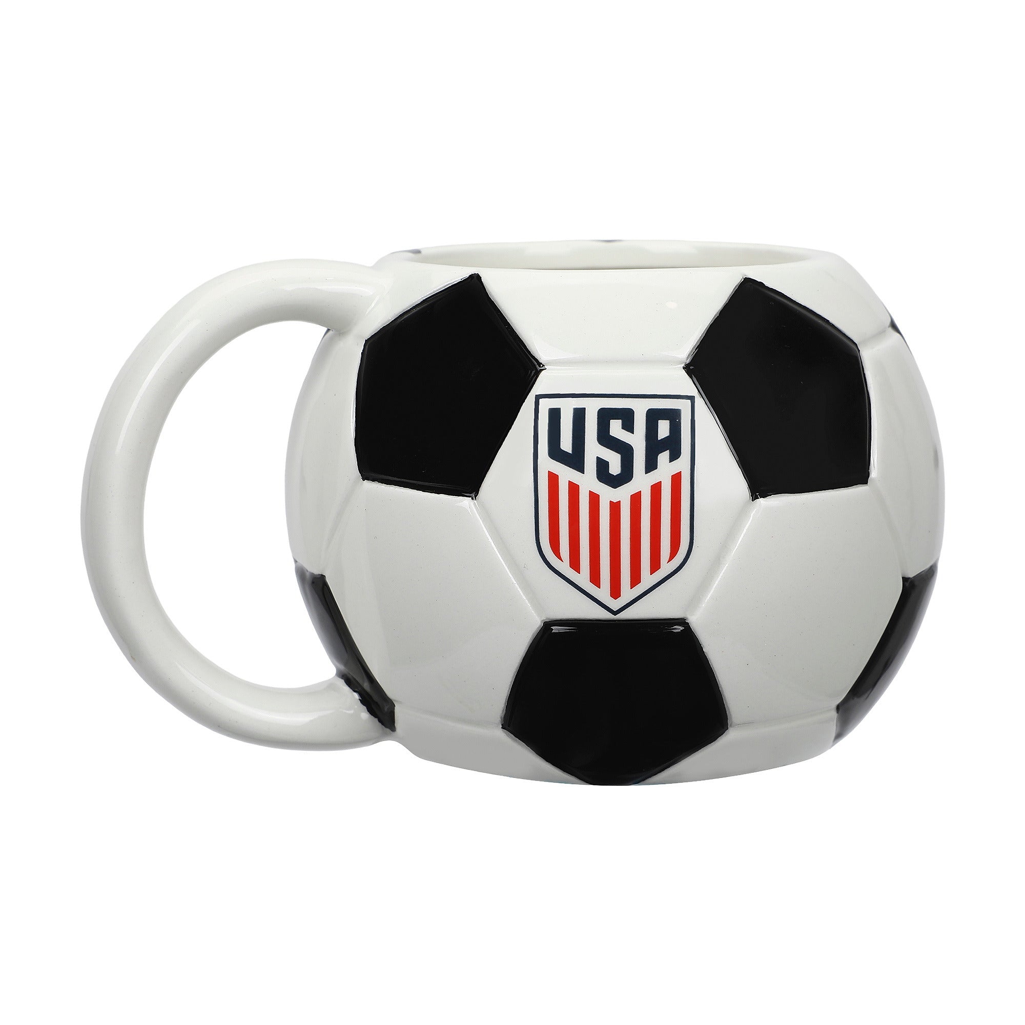 United States Soccer Federation 18 oz Sculpted Soccer Ball Ceramic Coffee Mug
