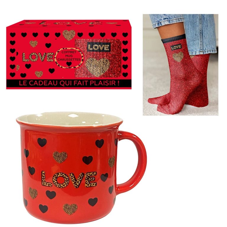Set mug avec chaussette Love - Petits Messages