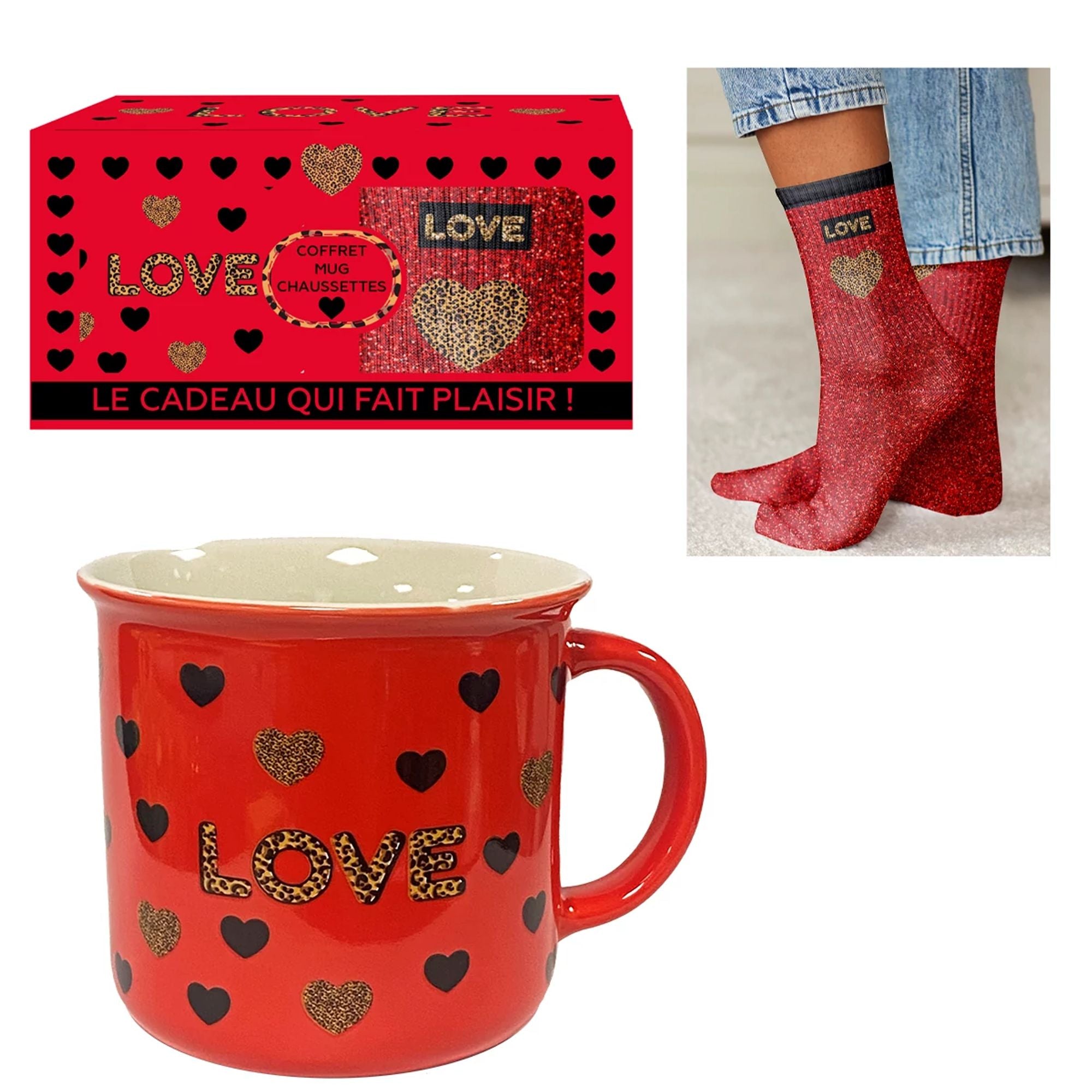 Set mug avec chaussette Love - Petits Messages