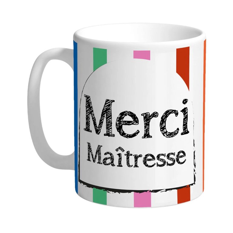 Mug Merci Maîtresse Rayures - Petits Messages
