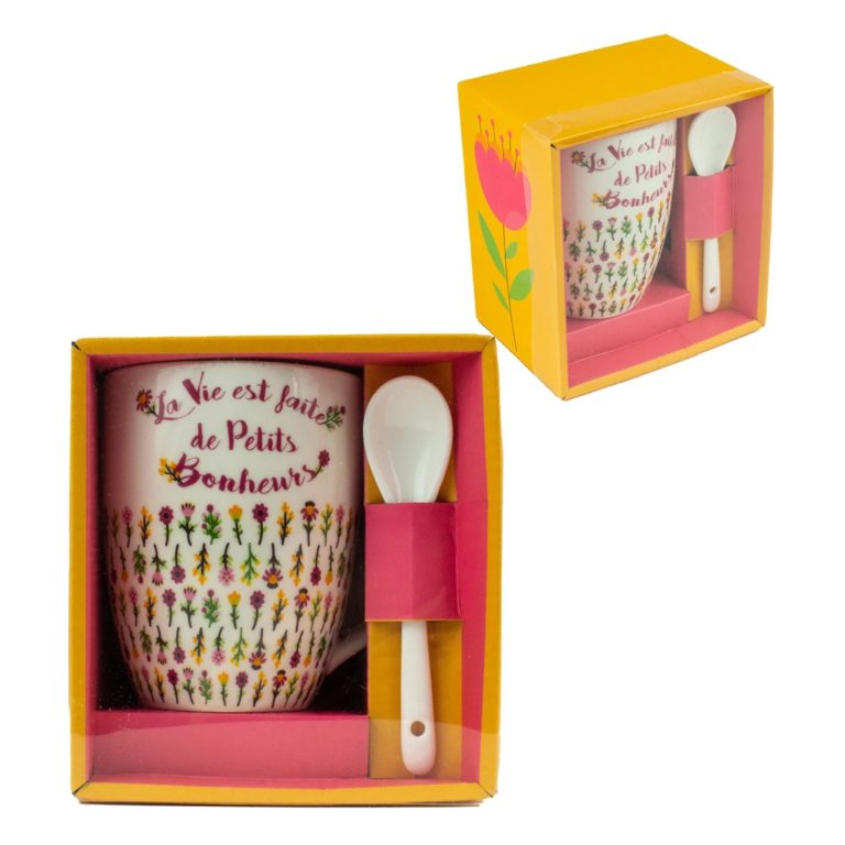 Mug avec cuillère Petits Bonheurs - Petits Messages