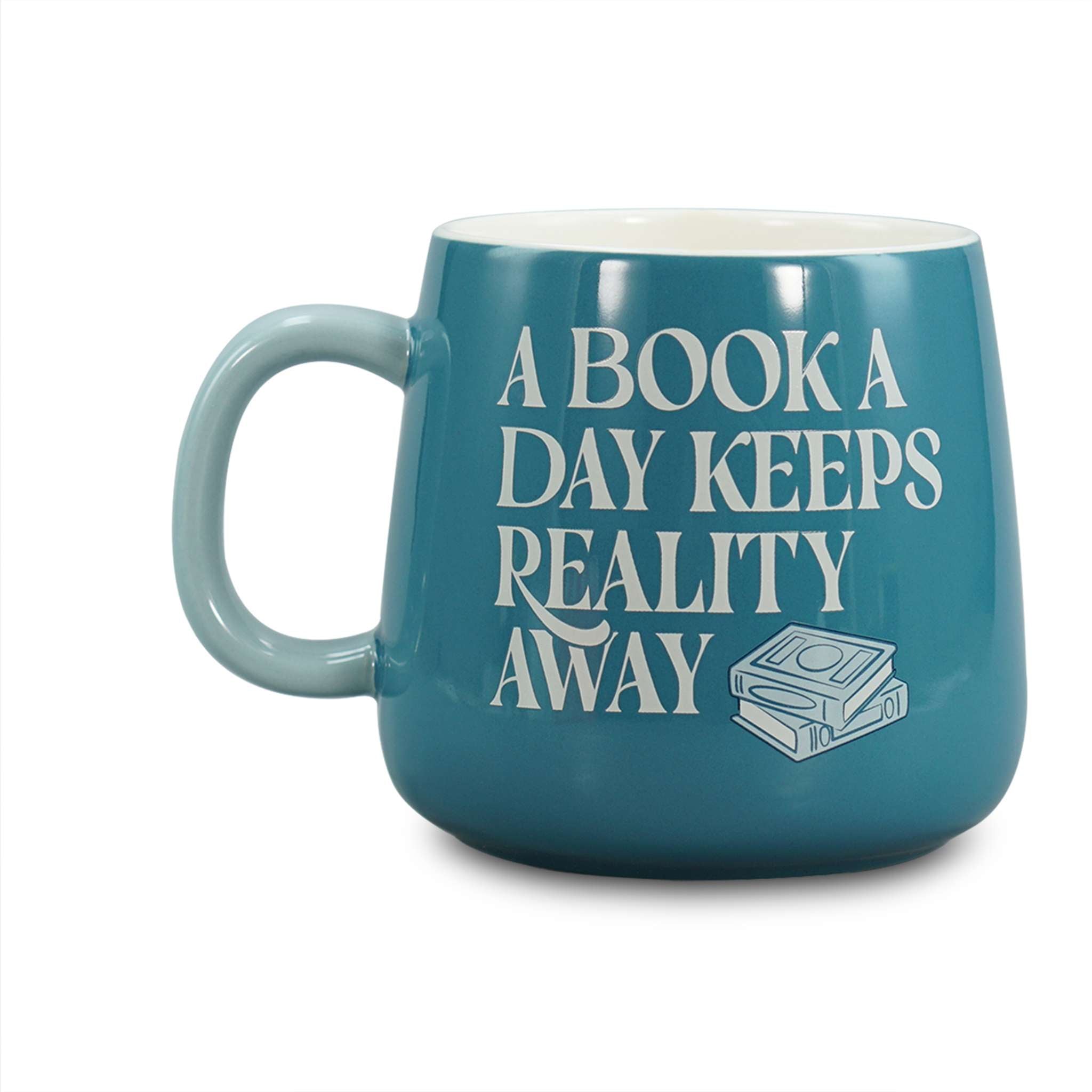 Mug Oval (370ml) - A Book A Day Keeps Reality Away