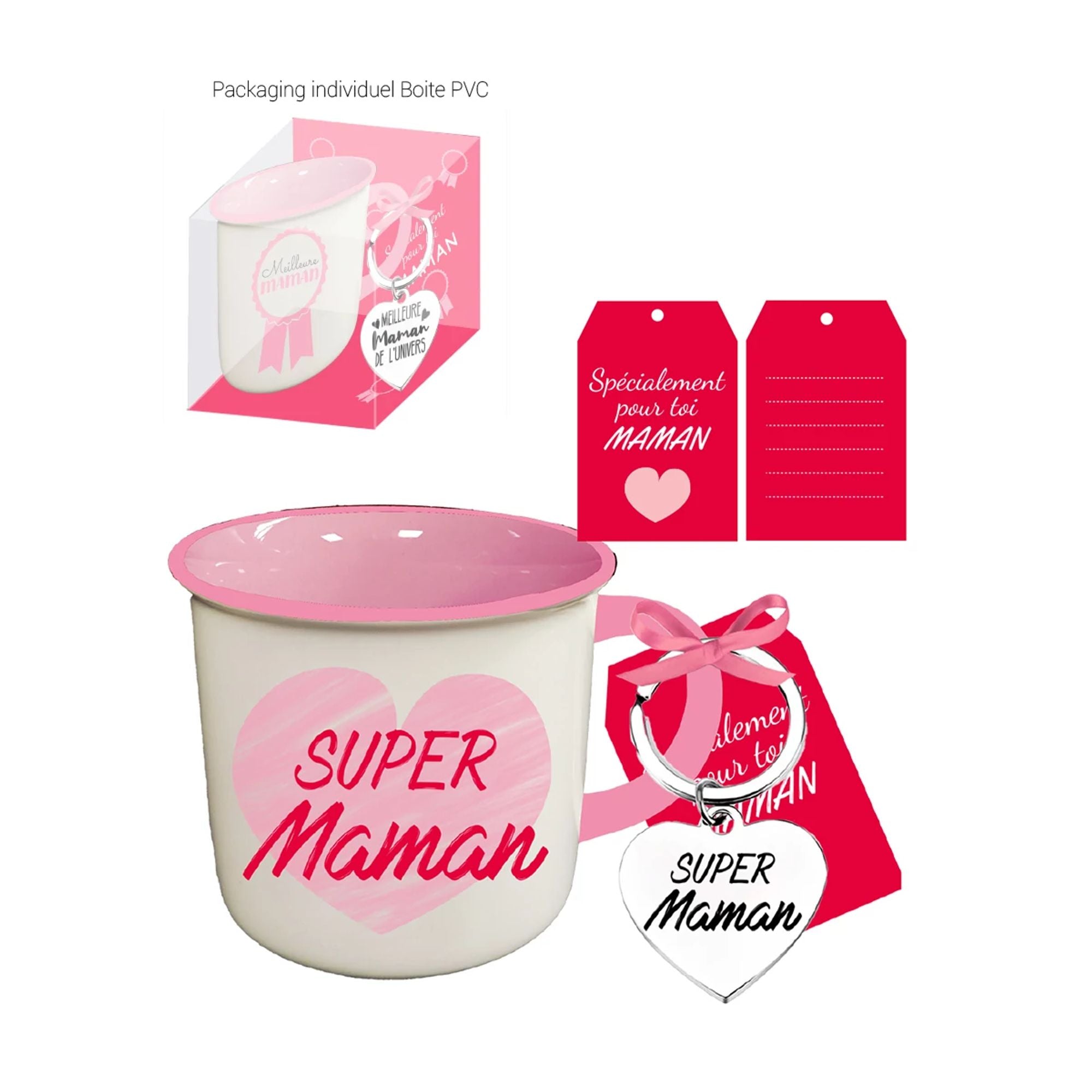 Mug Super Maman Porte-Clés - Petits Messages