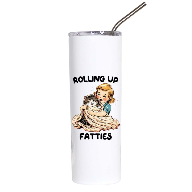 Rolling Up Fatties Funny Cat Stainless Steel Tumbler