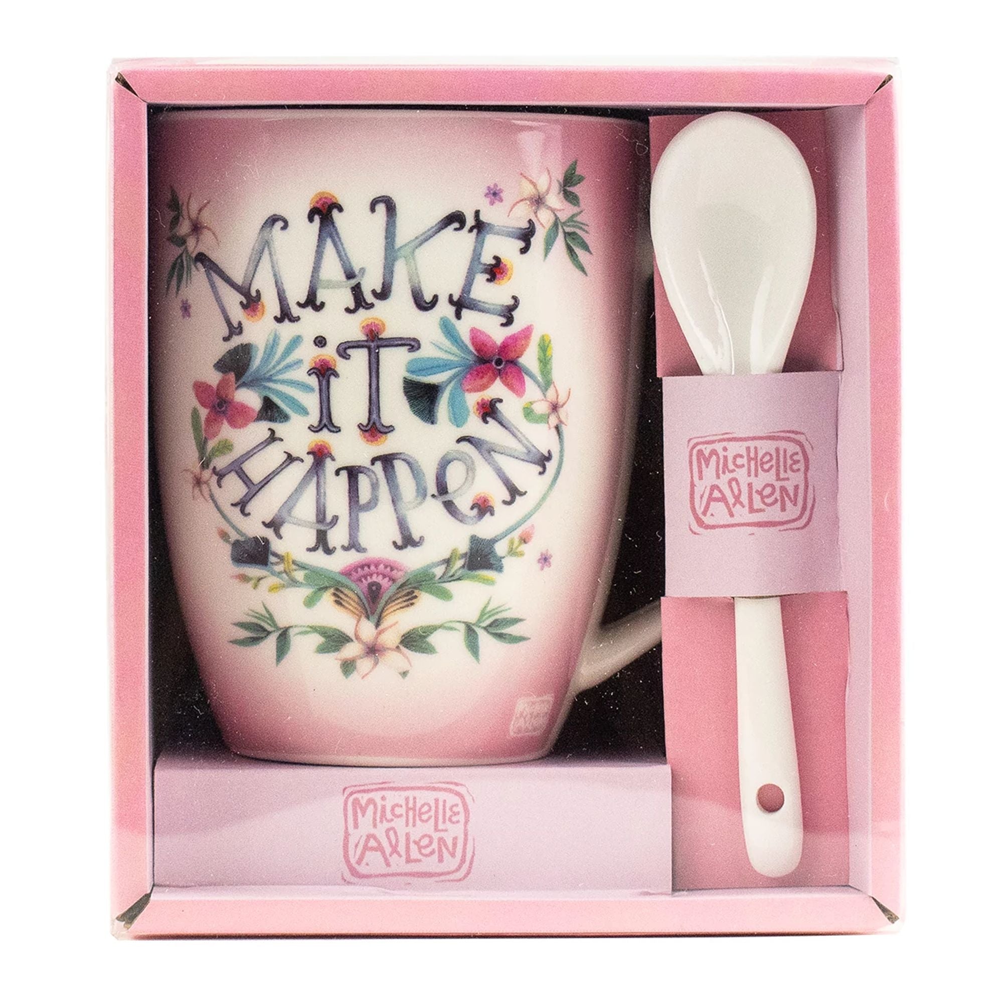 Mug avec cuillère Make It Happen - Allen Designs