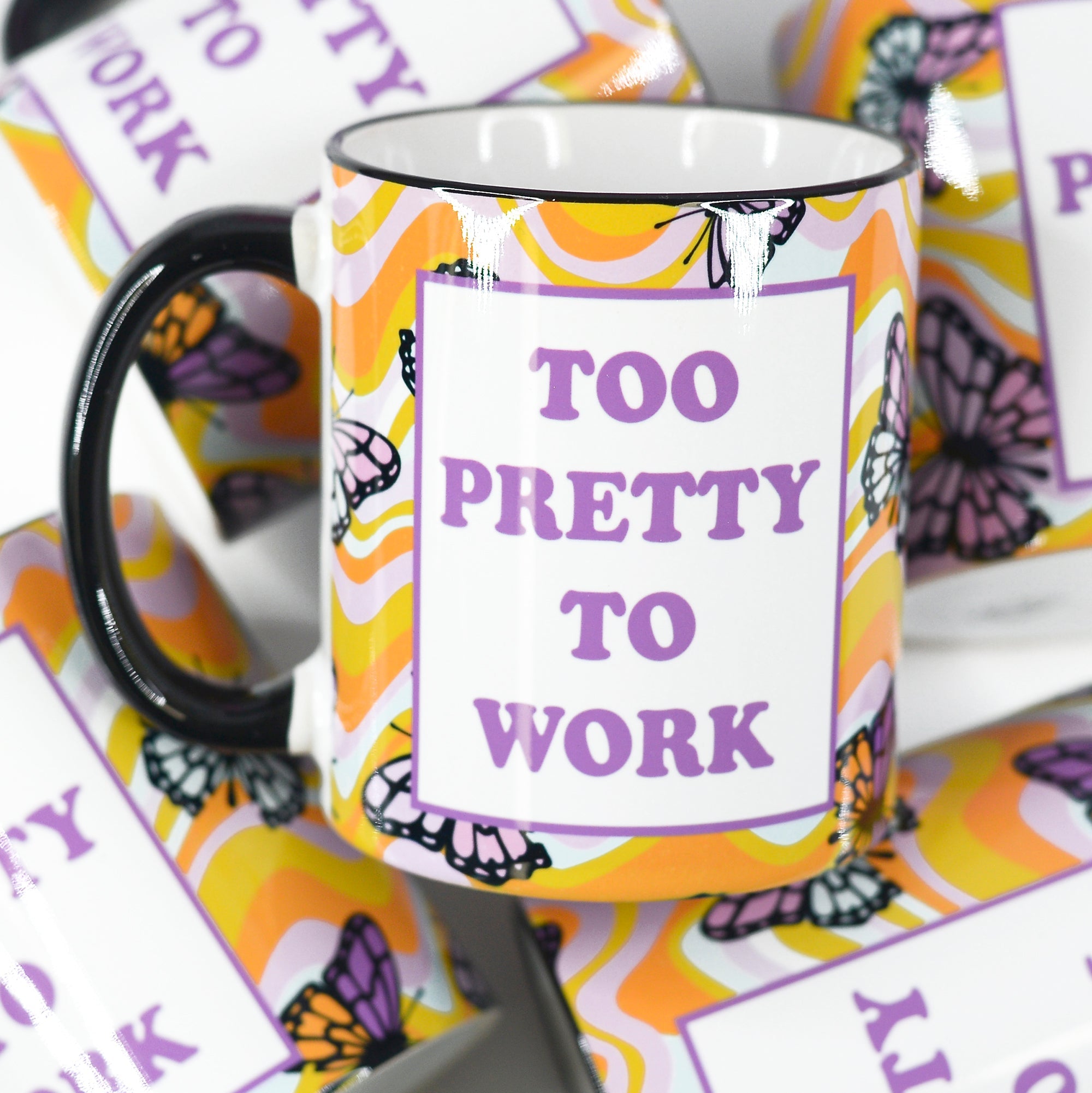 Too Pretty to Work Funny Ceramic Mug