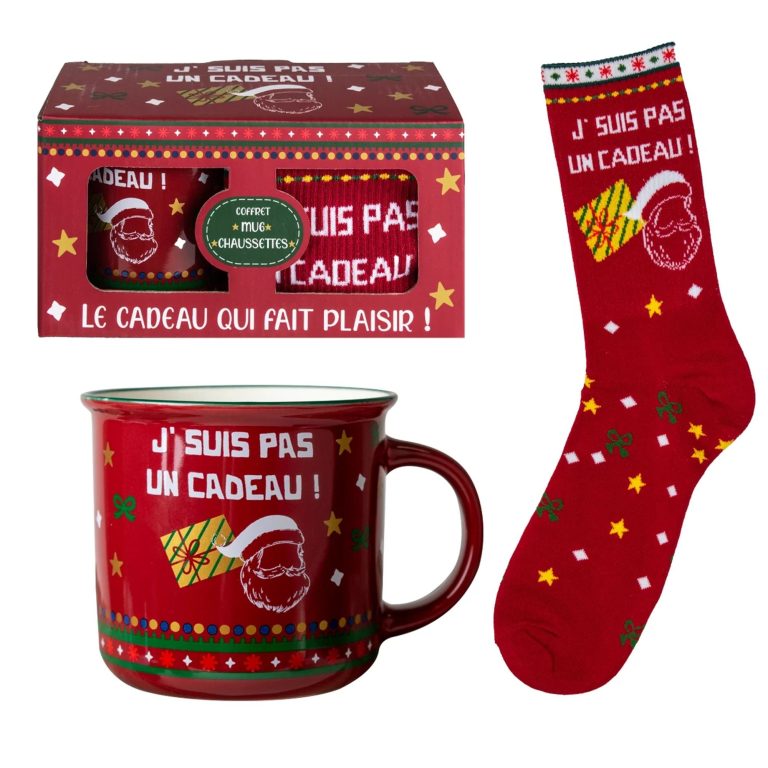 Mug avec Chaussette Pas un cadeau - Petits Messages