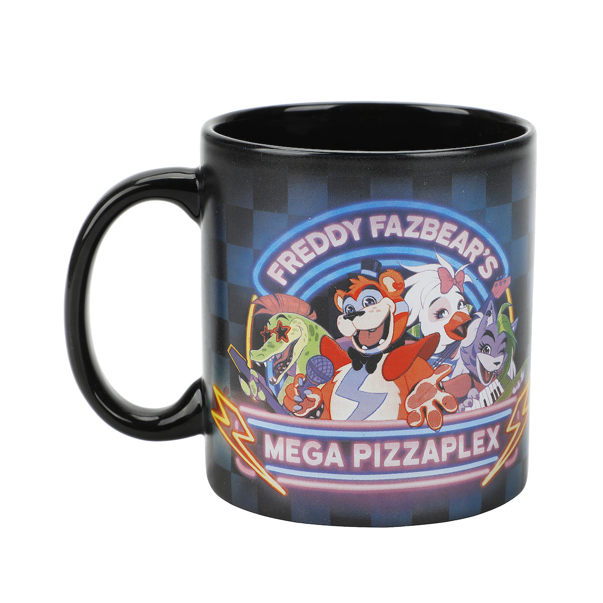Five Nights At Freddy's Freddy Fazbear's Mega Pizza Plex 16 oz Black Ceramic Mug