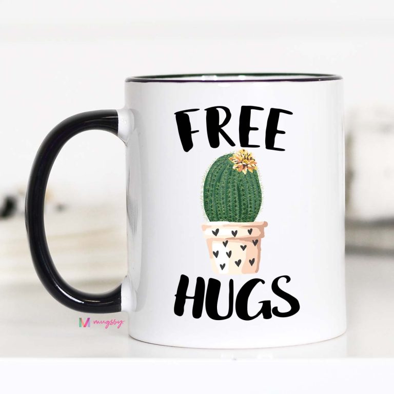 Free Hugs – Cute Cactus Mug for Plant Lovers